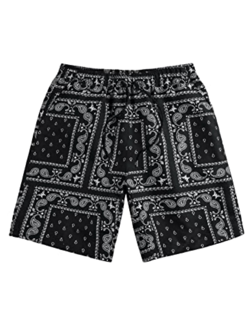 Triumph Black and White Bandana-Print Shorts